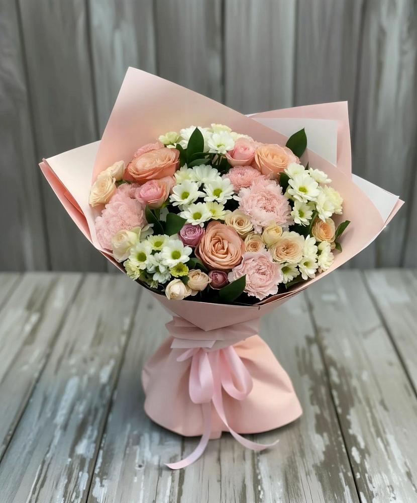 Букет цветов из: Гвоздики, Розы и Хризантемы в Поселке имени Свердлова