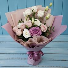 Букет цветов из:  Розы и Лизиантусы в Поселке имени Свердлова