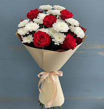 Букет цветов из:  Розы и Хризантемы в Поселке имени Свердлова