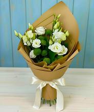 Букет цветов из:  Хризантемы и Лизиантусы #REPLACE_PRED# Поселке имени Свердлова