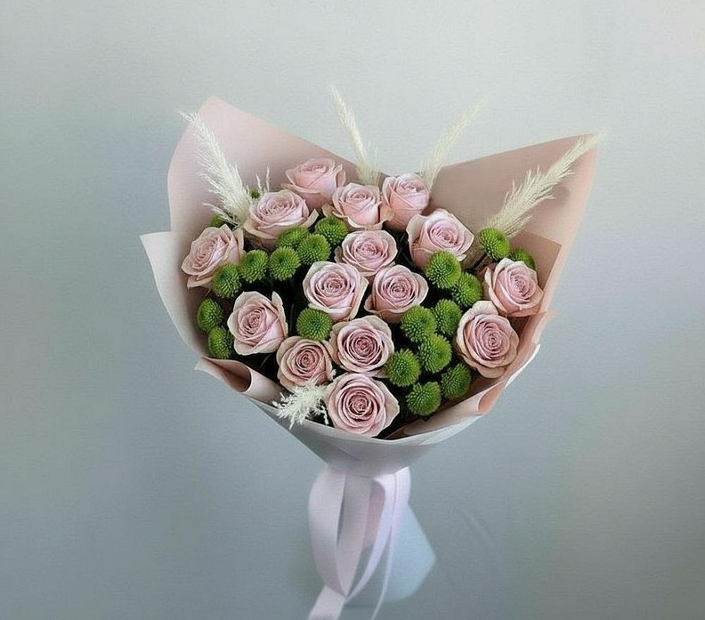 Букет цветов из: Розы и Хризантемы в Поселке имени Свердлова