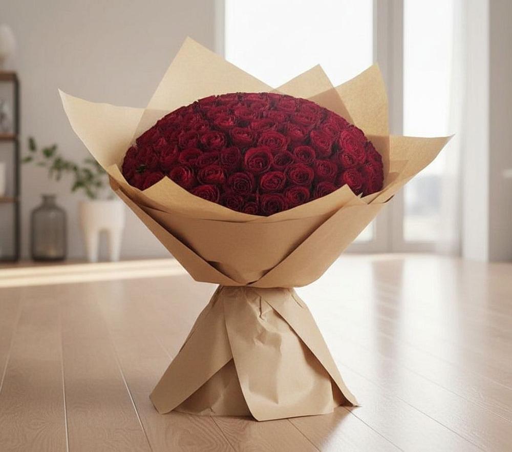 Букет 101 Красная роза в Поселке имени Свердлова